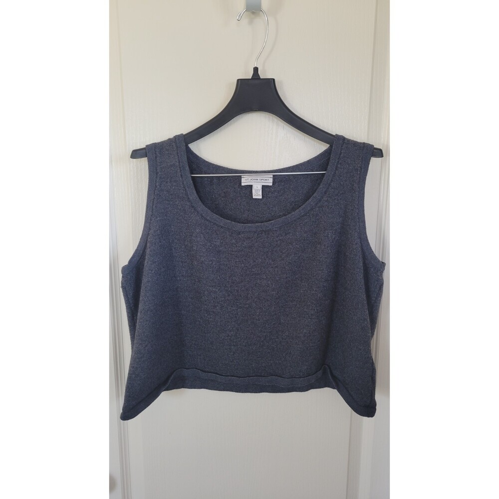 Women's St. John Sport Gray Wool Cropped Tank Top